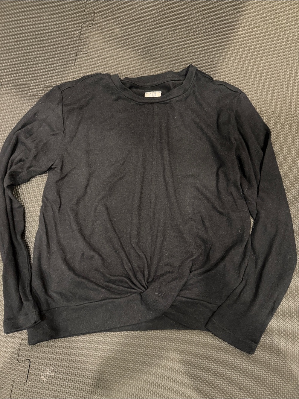 Black Twist-Front Girls’ Sweater